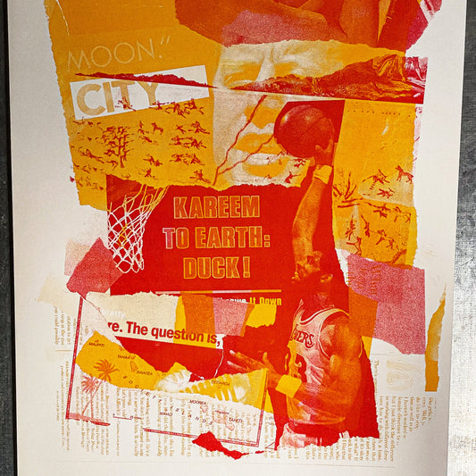Kareem To Earth - 2 color Risograph Print
