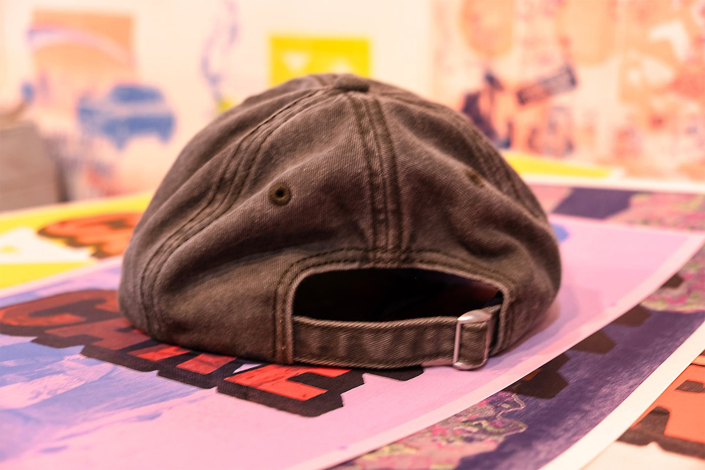 Heart Riso Pigment Dyed Cap in Olive - Risology Club Nashhats