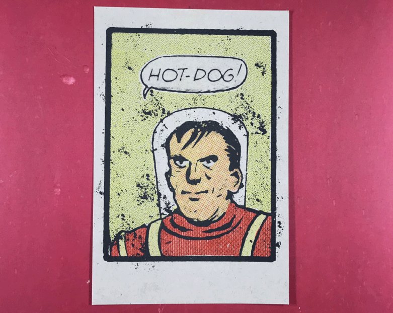 Hot Dog Risograph Print