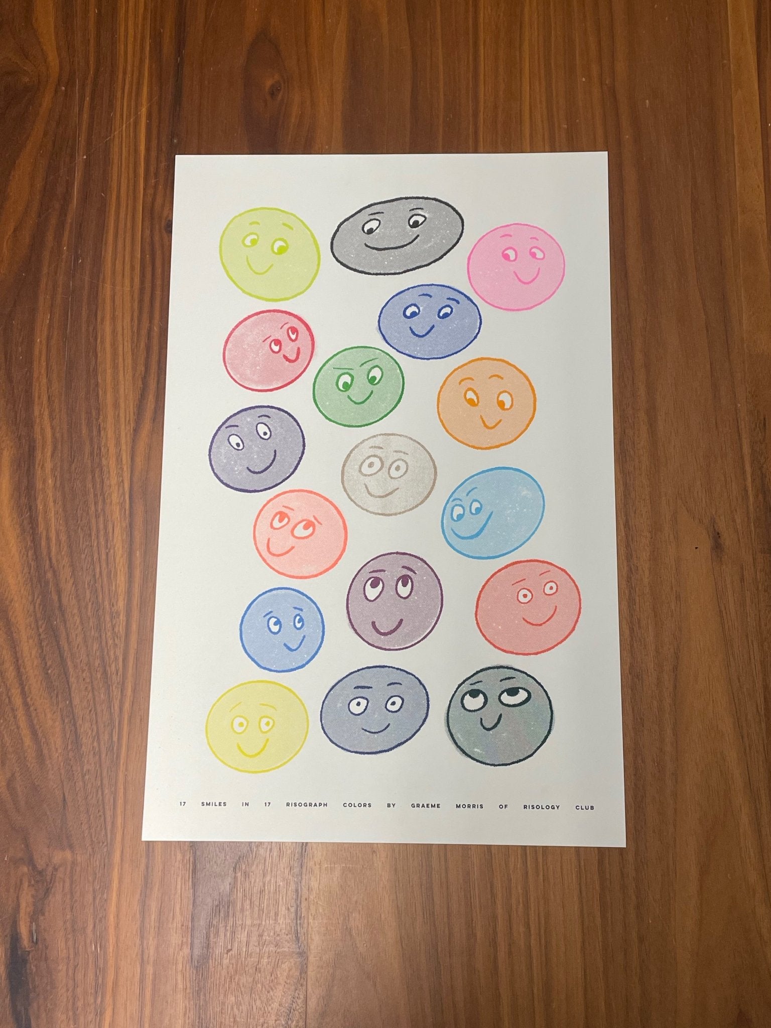 SMILES Risograph Print - Risology Club NashArt Print