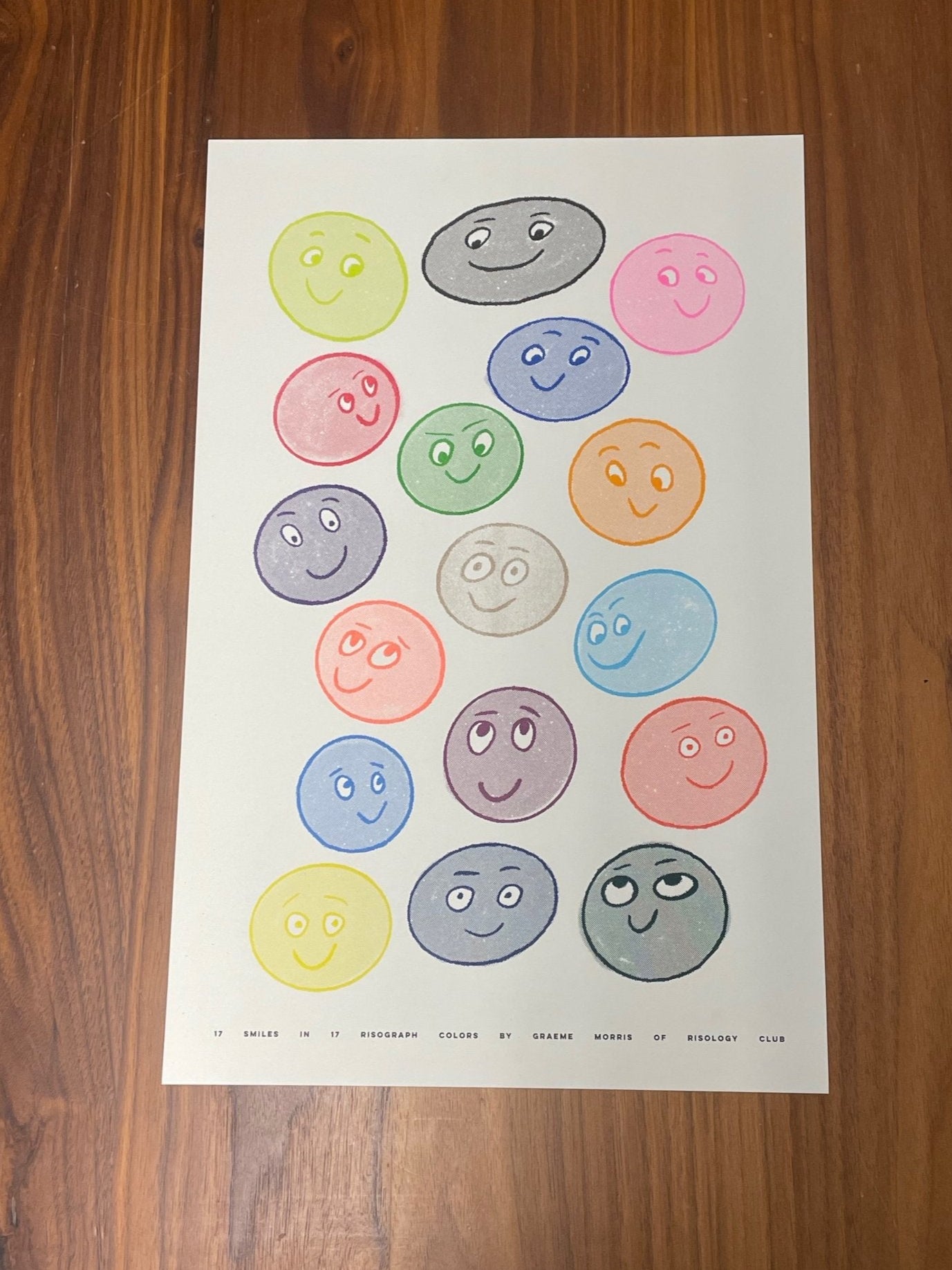 17 Smiles - 11x17 Risograph Print