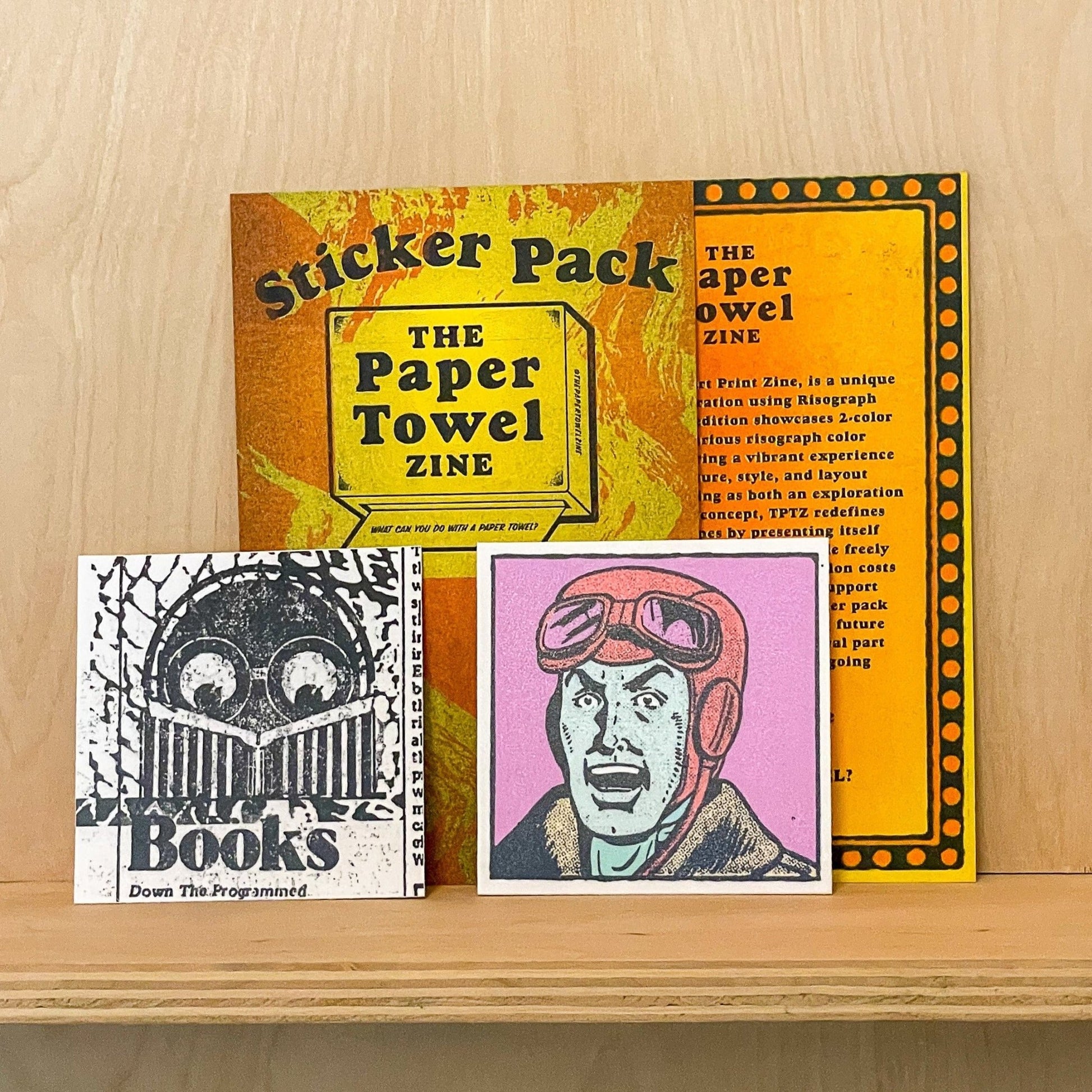 The Paper Towel Zine - Faces in Places 2 and Sticker Pack - Risology Club NashPosters, Prints, & Visual Artwork