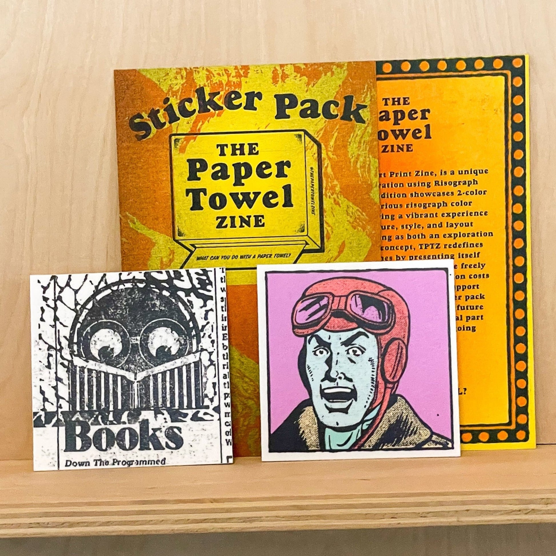 The Paper Towel Zine - Faces in Places 3 and Sticker Pack - Risology Club NashPosters, Prints, & Visual Artwork