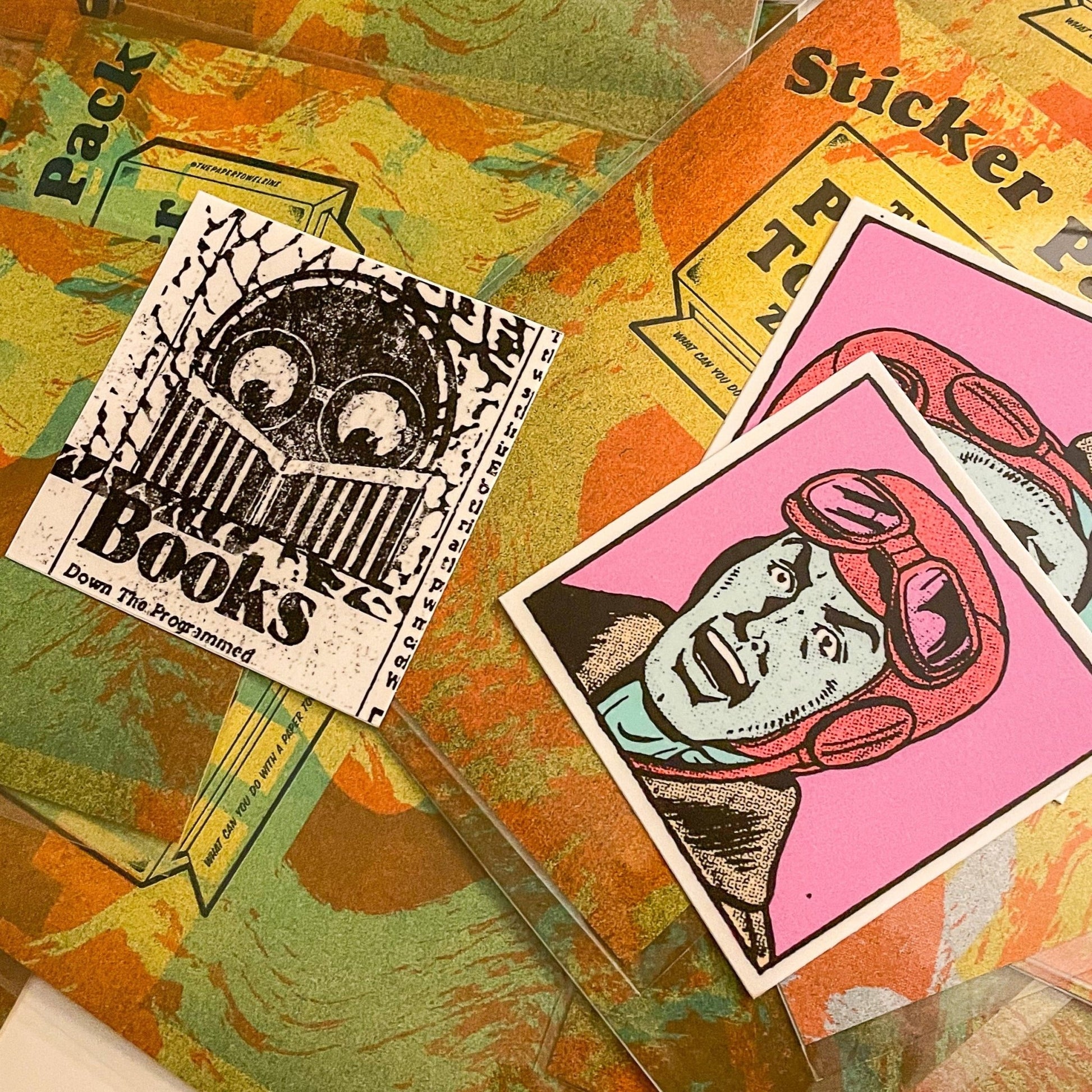 The Paper Towel Zine - Faces in Places 4 and Sticker Pack - Risology Club NashPosters, Prints, & Visual Artwork