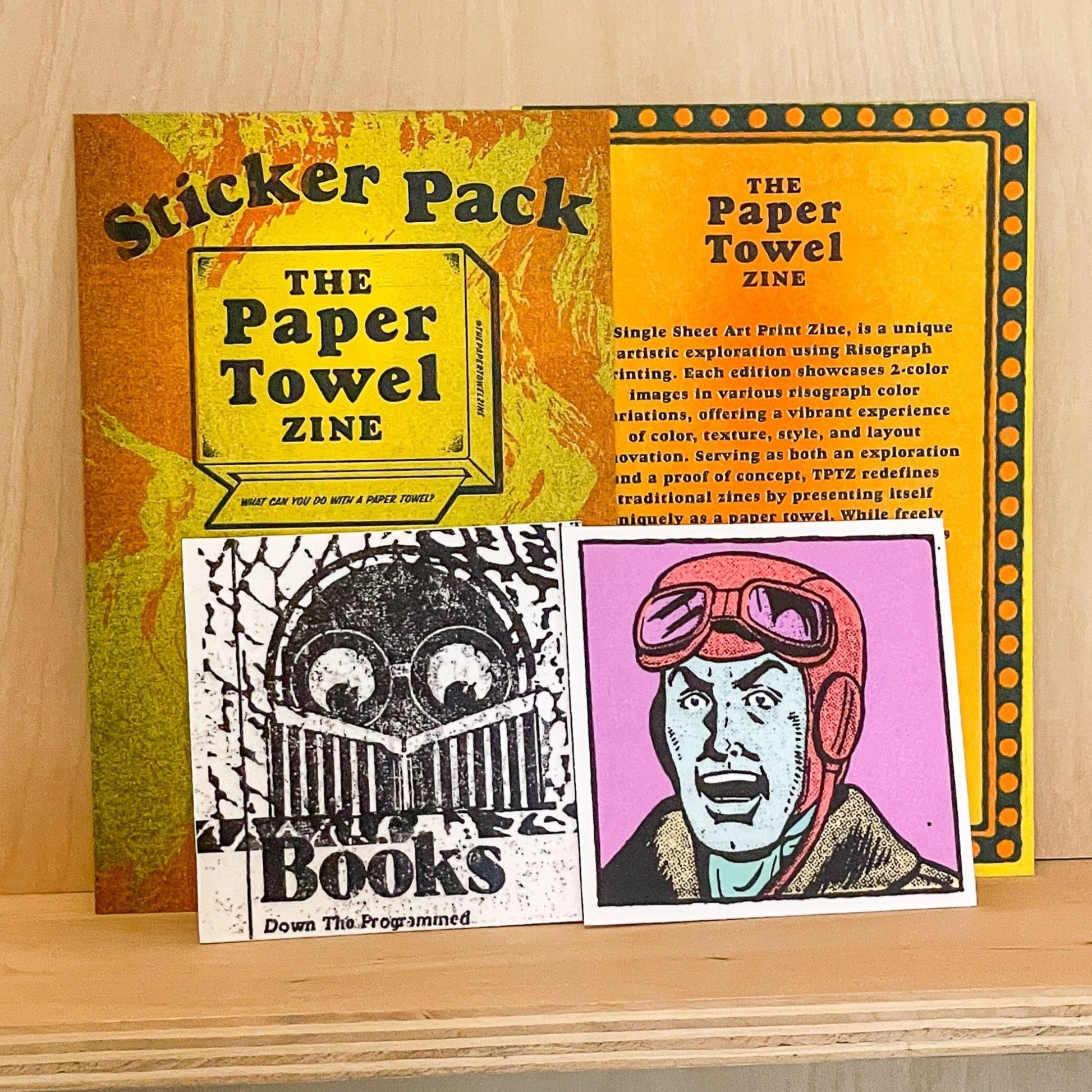 The Paper Towel Zine - Scuba Dancer and Sticker Pack - Risology Club NashPosters, Prints, & Visual Artwork