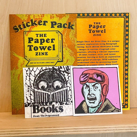 The Paper Towel Zine - Scuba Dancer and Sticker Pack - Risology Club NashPosters, Prints, & Visual Artwork